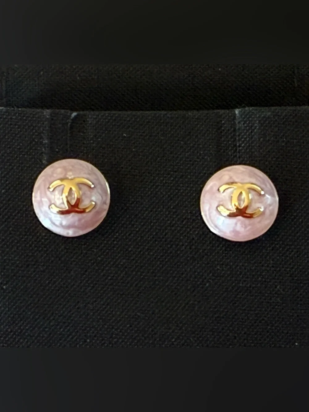 Chanel Pink Stud Earrings.